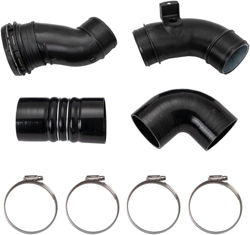 HUGALL 667-300 Cold Side Intercooler Pipe Kit Compatible with 2011 2012 2013 2014 2015 2016 F250 F350 F450 F550 V8 6.7L Intercooler Hose Kit, Black - Image 4
